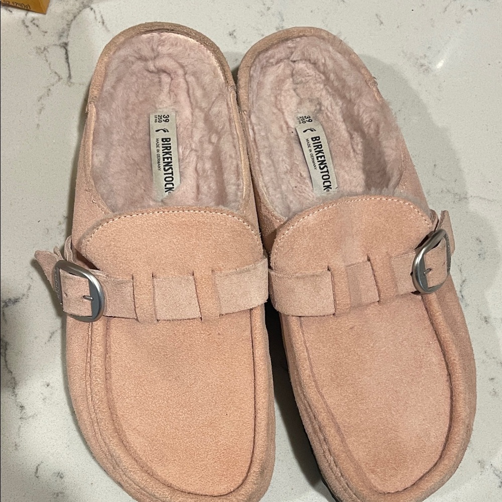 Birkenstock Blush Suede Slip-Ons